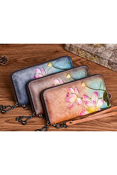 Mychicbeautybag Exclusive Women's Leather Wallet Water lily in dreaming