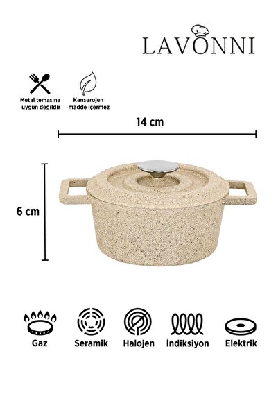 LAVONNI 5 Piece Cast Iron Mini Pot Set (14 cm)