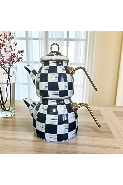 ALTIN MUTFAK Medium Size Enamel Teapot Set