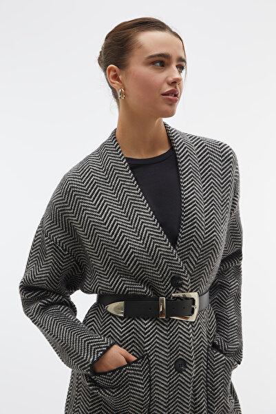 Mudo معطف تريكو جاكارلي