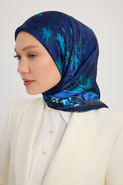 Schaless Сад ночі - Синій - Шарф Janjan з візерунком Aurora - 90x90 см