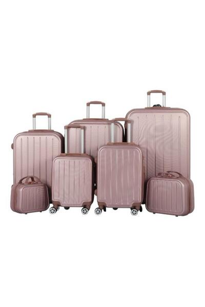 AVIATOR طقم شنط سفر دبش عرايس 7 قطع بسحاب متين - كفرات مزدوجة 360 درجة