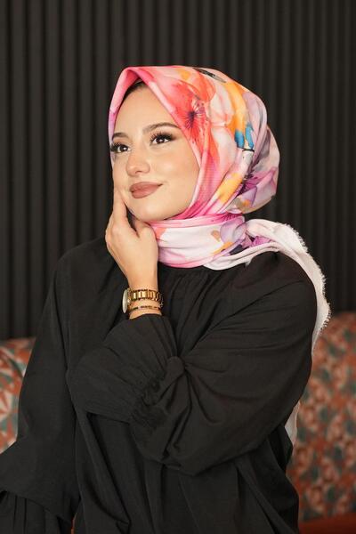 AFVENTE Φουλάρι από βαμβακερή πούδρα με σχέδιο ορχιδέας