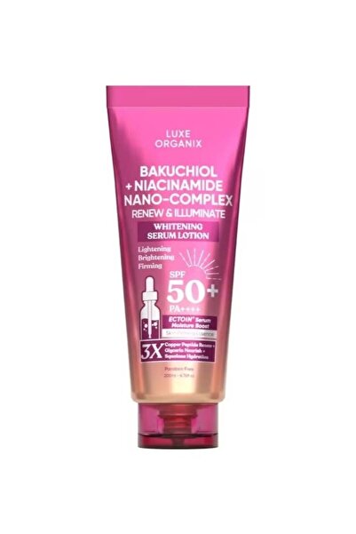 LUXE ORGANIX لوشن سيروم باكوتشيول + مركب نياسيناميد نانو بعامل حماية من الشمس...