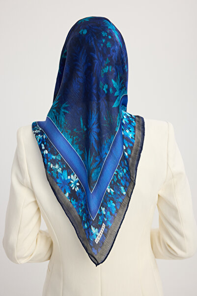 Schaless Сад ночі - Синій - Шарф Janjan з візерунком Aurora - 90x90 см