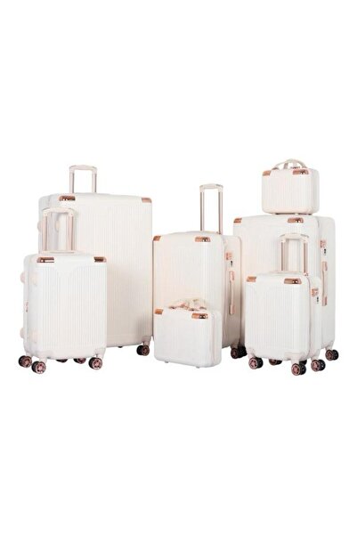 AVIATOR طقم شنط سفر دبش عرايس 7 قطع بسحاب متين - كفرات مزدوجة 360 درجة