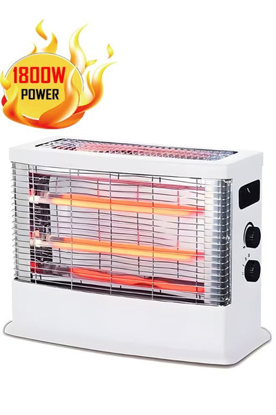 Cady One CY-36261 1800W 3 Quartz Candle Electric Heater and Stove - White