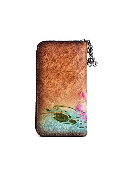 Mychicbeautybag Exclusive Women's Leather Wallet Water lily in dreaming