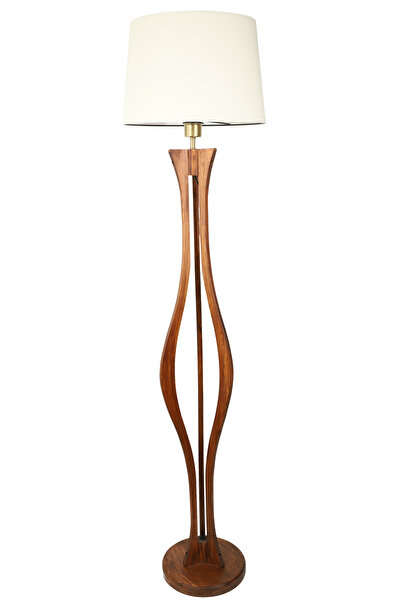 Begüsa Solen Ahşap Lambader No:08 Krem Şapka