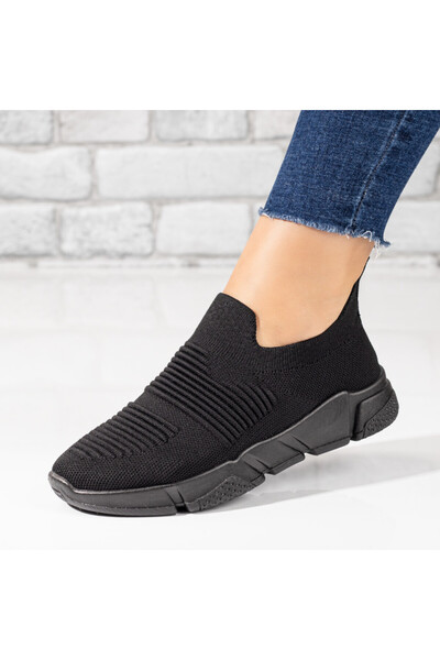 Modlet.ro Γυναικείες μαύρες αθλητικές Εσπαντρίγιες με χοντρή σόλα MOD10150