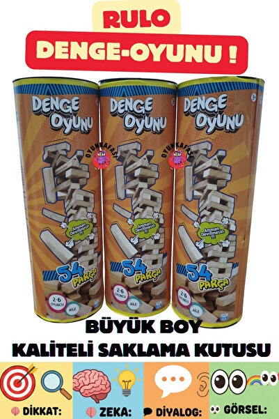 OYUNKAFASI Wooden Rolling Balance Game - Educational and Developmental Toy