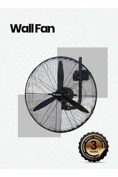 SELEX 24" Heavy-Duty Wall Fan – Industrial Oscillating Fan with 3-Speed Settings, Overheat Protect