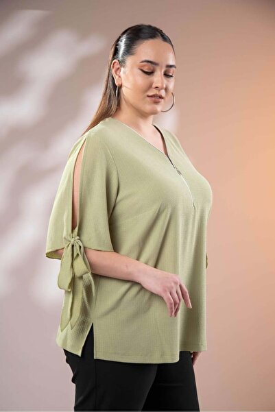 Roxxlen Μπλούζα μεγάλου μεγέθους με κορδόνια