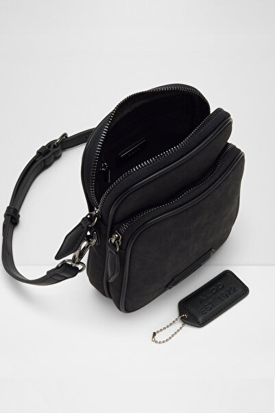Aldo Arcangioli - Men's Black Single Compartment Detachable Adjustable Crossbody Bag
