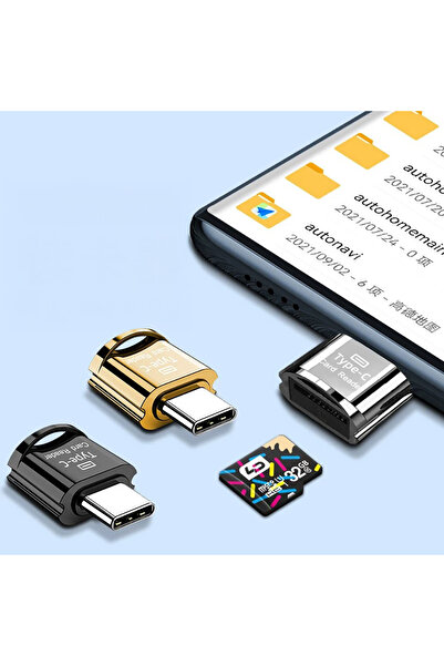 Go-Des Go Des AC-54 Type-C Çıkışlı OTG SD Hafıza Kart Okuyucu Siyah