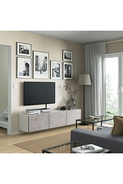 hobiurun Tv sehpası, beyaz-açık gri, 180x42x38 cm, KALLVIKEN