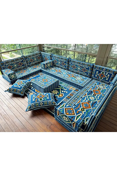 mdhomecarpet Şark Köşesi Takımı %100 Yerli Üretim | Özel Dokuma Kumaş | 10 cm Çökmeyen Sünger Minder