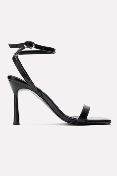 Lizy Shoes Black - Single Strap Thin Heeled Women's Shoes