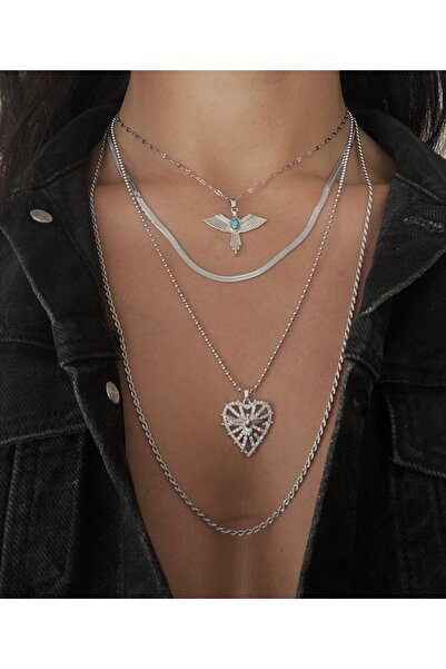 Atelier Licia Steel 4-Piece Necklace Set - Phoenix Themed Tarnish-Free Necklace Set