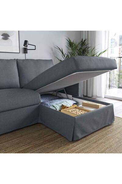 hobiurun 2'li kanepe ve uzanma koltuğu, gransel gri, sağ