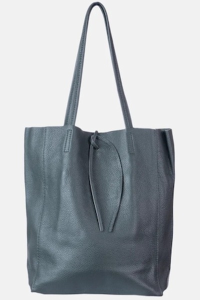 OEM Geantă shopper verde închis, din piele