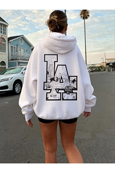 ArtYus Φούτερ Unisex LA Los Angeles Πολύχρωμο Προσαρμοσμένο με τύπωμα Βαμβακε...