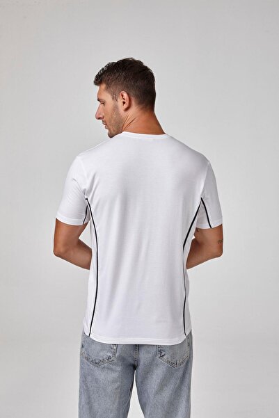 relactive Ανδρικό μπλουζάκι με κοντό μανίκι με αντίθεση ραφής Modal Basic C7T3N6O1