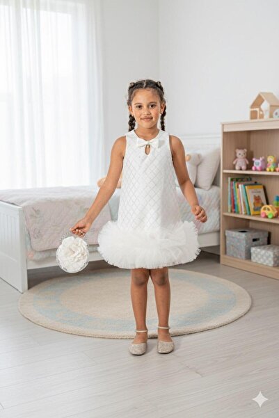 BİLGEN Style ΦΟΡΕΜΑ ΒΡΑΔΙΝΟ ΦΟΡΕΜΑ ΤΟΥΛΙ ΜΕ ΚΕΝΤΗΜΕΝΟ ΦΙΟΥΝΤΙΚΟ ΠΑΝΤΕΛΟΝΙ ΜΕ ΠΑΝΤΕΛΟΝΙ ΠΑΝΤΕΛΟΝΙ ΕΚΡΟΥ ΓΙΑ ΚΟΡΙΤΣΙΑ 6-9 ΕΤΩΝ