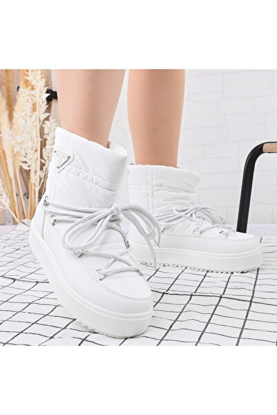 Tmall Cizme pentru femei, din blană artificială cu căptușeală din blană, CD1037, alb