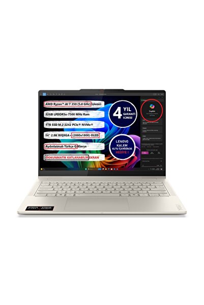 LENOVO Yoga 7 2-In-1 14AKP10 Amd Ryzen Aı 7 350 32GB Ram 1tb SSD 14" Freedos ...
