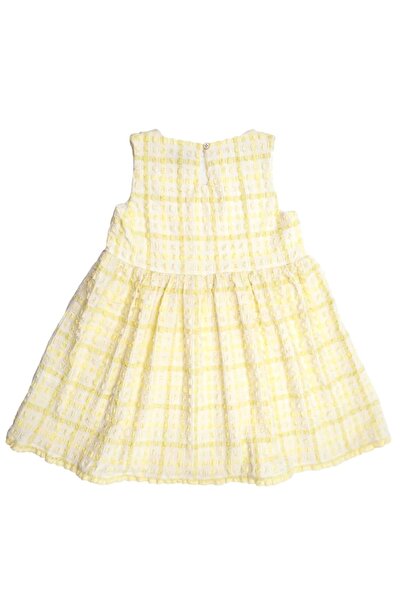 Ozmoz By Mukadder Özden Recycle Special Woven Yellow Summer Girl's Dress