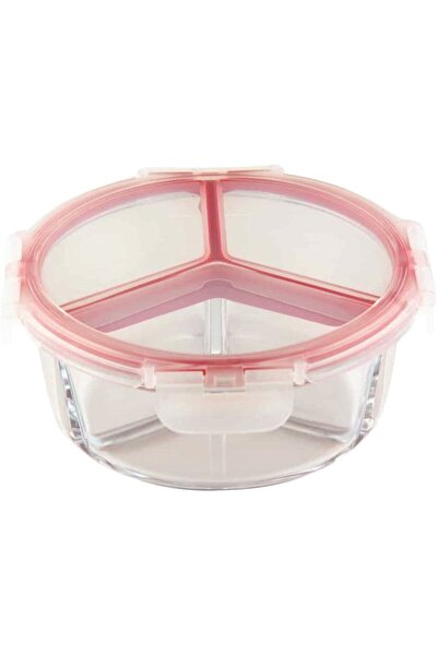 NN Casserole with lid NN, glass, 0.8 L, Transparent/Red