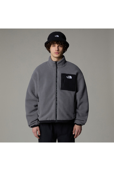 THE NORTH FACE Men's Yumiori Black/Dark Gray Double-Sided Fleece Coat