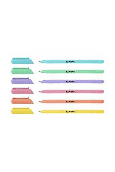 kores Set of 50 disposable pens, semi gel pastel, various colors