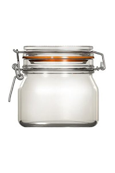 Uniglass Borcan cu capac de sticla Uniglass, inchidere ermetica, 500 ml