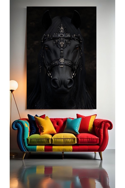 özkacar BLACK HORSE V11 Kućni zid Salon lepote Kancelarija Prodavnica Dekorac...