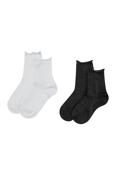 ESOTIQ Șosete pentru femei, set de 2, cu fir metalic, festive, de Crăciun și de Anul Nou | Wrooly