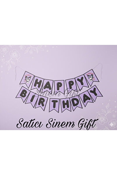 Sinem Gift Kuromi Doğum Günü Banner- Kuromi Pasta Süsü - Kuromi Konseptli Süs...