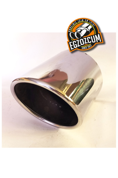 EGZOZCUM 120 mm. eğimli kesim yuvarlak çıkış paslanmaz krom SESSİZ eksoz ucu ...