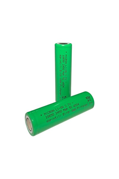 Micron 18650 3.7V (Volt) 2450 MaH 5C Lityum Şarj edilebilir 1 Adet Pil(Batarya) Pil Kutusu Hediyeli