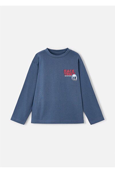 MAYORAL Tricou cu mânecă lungă cu imprimeu pentru băieți Albastru închis 4084
