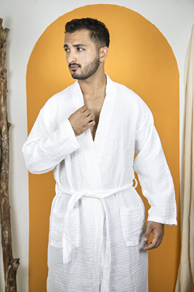 Cosibello Home 4 Layer Muslin Bathrobe - Unisex 100% Cotton Bathrobe