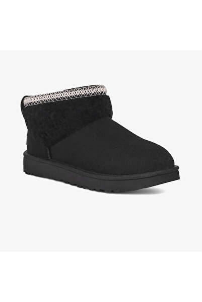 UGG Kadın Bileği Kürk Şık Detaylı Yüksek Taban Siyah Bot & Bootie 1158263-BLACK