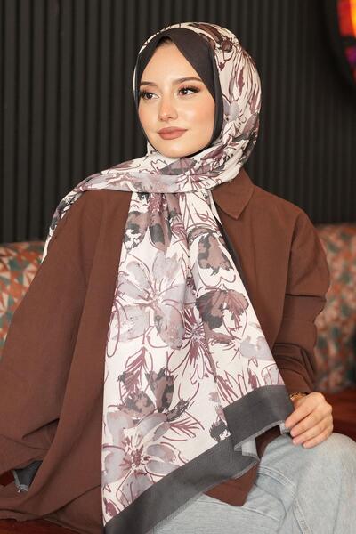 AFVENTE Orchid Pattern Cinnamon Cotton Shawl