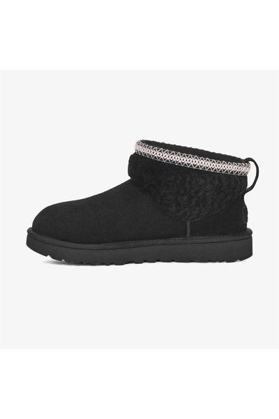 UGG Kadın Bileği Kürk Şık Detaylı Yüksek Taban Siyah Bot & Bootie 1158263-BLACK
