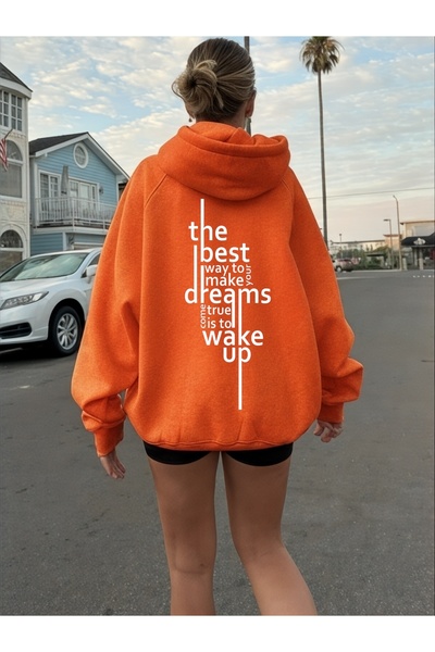 ArtYus Unisex Dreams Text colorat special cu imprimeu bumbac supradimensionat...