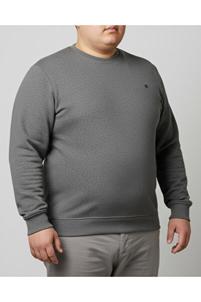 balkonda سويت شيرت رجالي برقبة دائرية من سيلانيك، منسوج، مقاوم للوبر، مقاس كبير