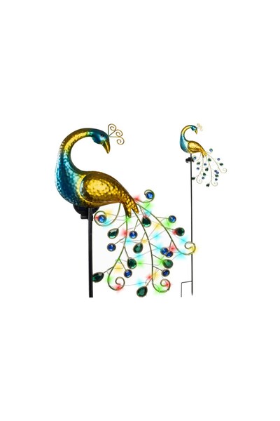 Gardlov Lampă solară model Păun, 40 LED-uri, 0.7W, panou solar mobil, IP44, 3...