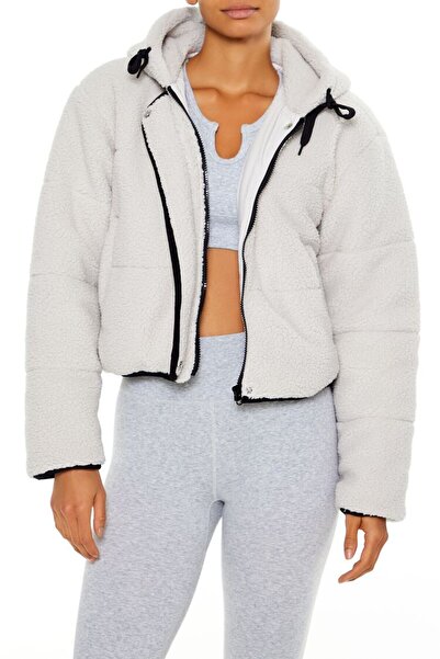 Forever 21 Kapüşonlu Active Suni Kürk Ceket