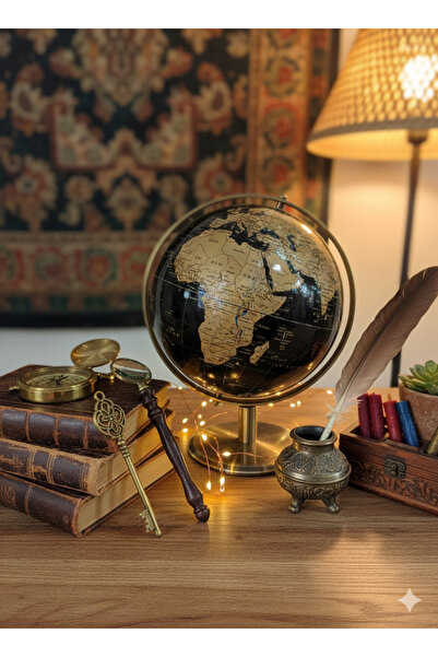 sfs elektrik obje dünya objesi alüminyum dünya haritası iş yeri masa hediyeli...